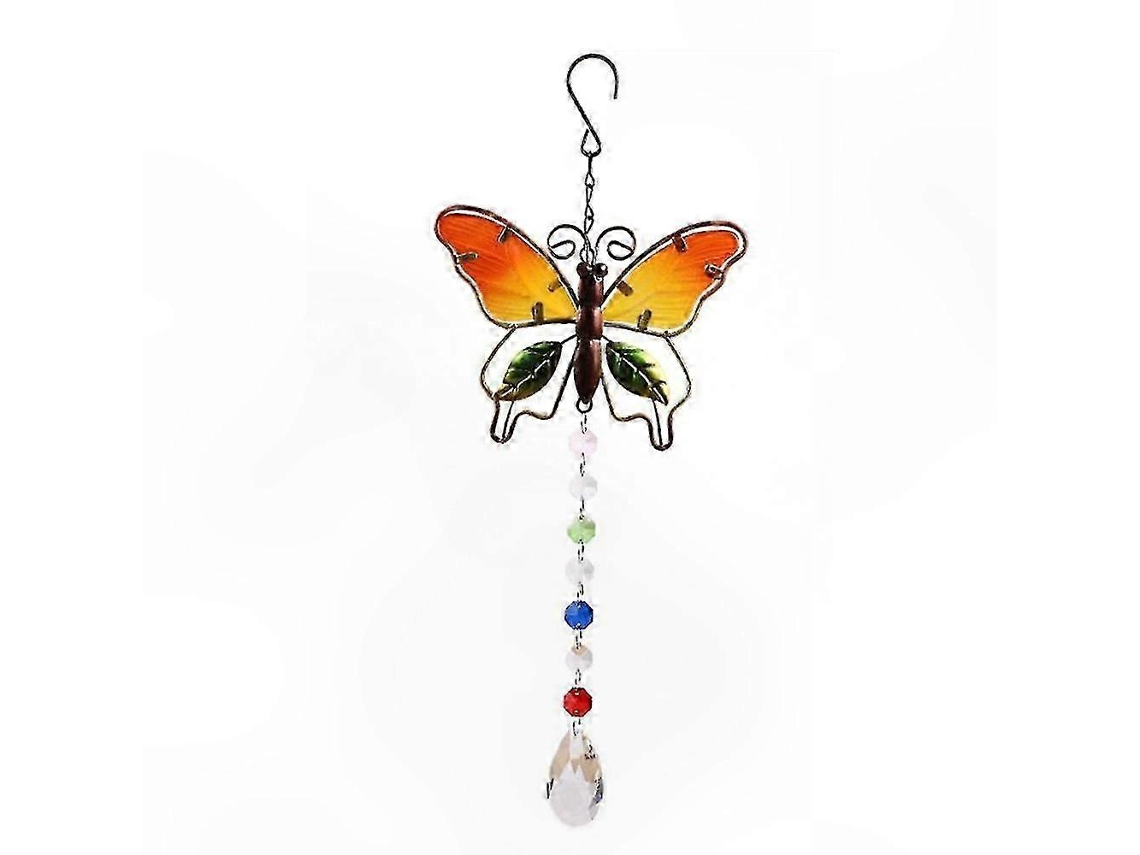 Colgante de carillón de viento de cristal con atrapasol arcoíris para decoración de jardín y hogar, accesorio para lámpara de araña.