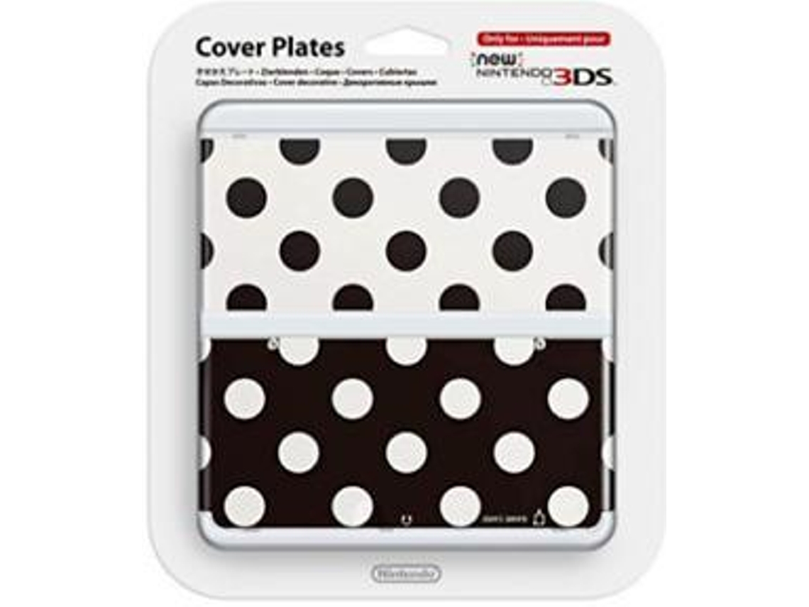 Placa de cubierta oficial de Nintendo para New 3Ds Black & White Polkadots / 3Ds