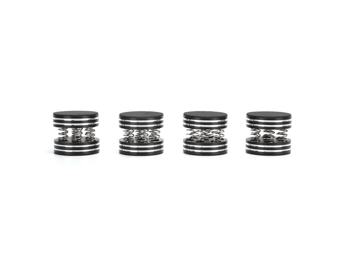 4 Puntas De Resorte Aislantes Acústicas Para Altavoces Para Amplificador/platino/reproductor (negro)