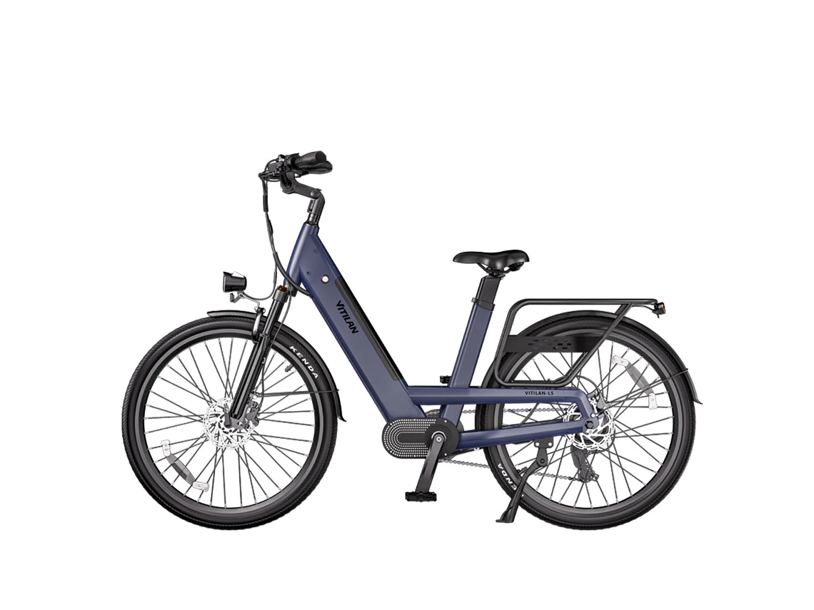 Bicicleta eléctrica urbana Vitilan L5 para adultos, 26 pulgadas, 500 W, con sensor de par, asistencia al pedaleo y batería de 48 V/15 Ah