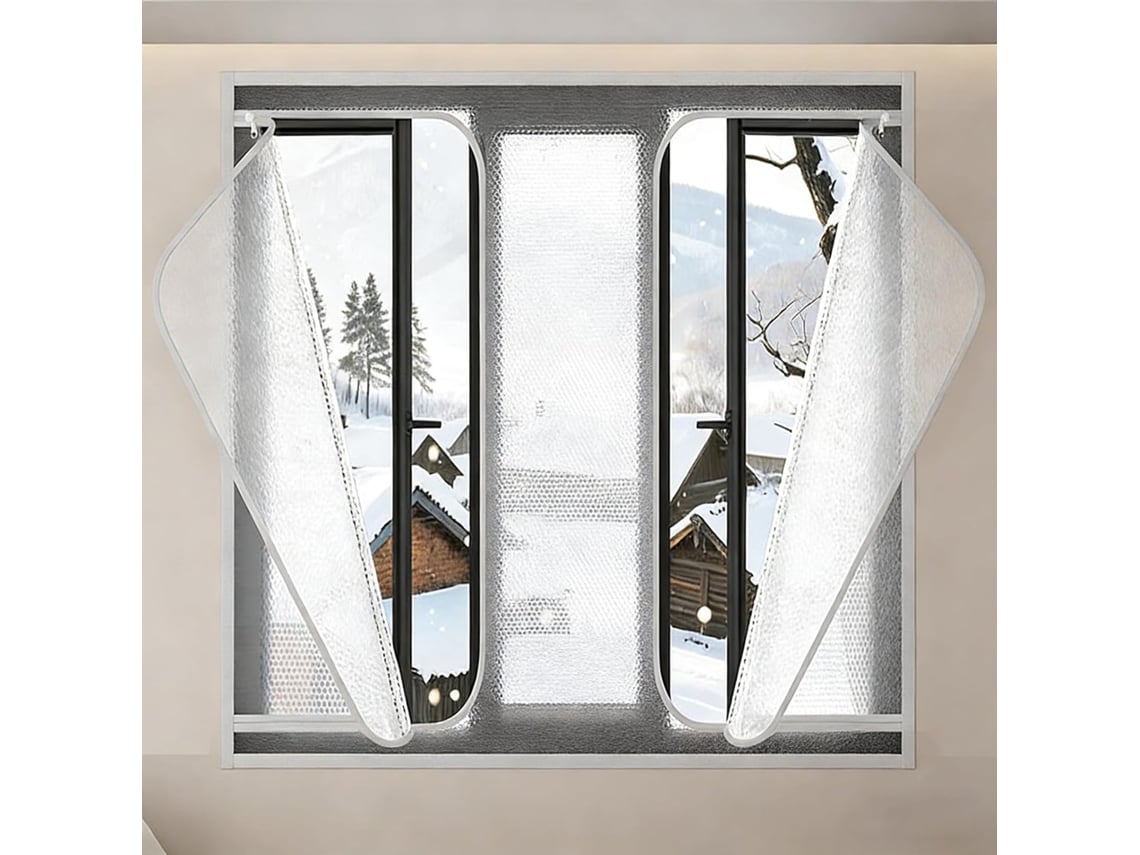 Lámina Aislante Térmica Para Ventanas, Lámina De Burlete, Kit Aislamiento Ventanas Con Tira Adhesiva, Fácil...