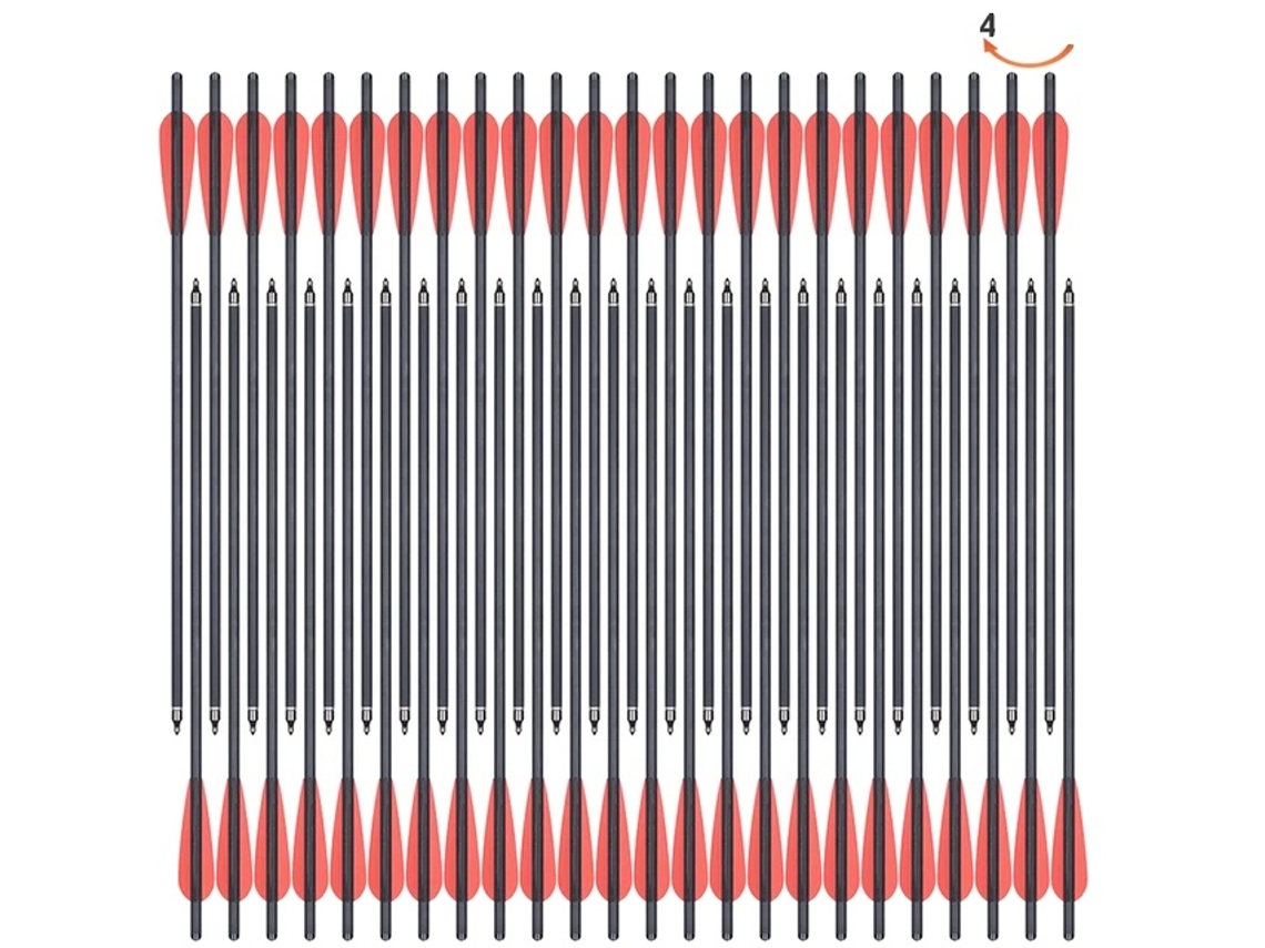 Flechas de carbono, material de carbono mixto, punta de flecha extraíble, 48 piezas de 20 pulgadas RB OEM
