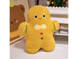 Almohadas Decorativas Navideñas, Almohadas Decorativas De Felpa De Hombre De Jengibre Amarillo, Regalos De Decoración Navideña CHRUI 38 * 35 Cm