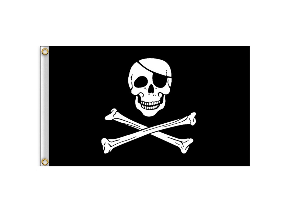 Bandera Decorativa De Halloween Con Esqueleto Pirata Jolly Roger En Poliéster, 60x90 Cm.