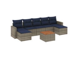 Maison Exclusive - Conjunto De Sofá De Jardín De 8 Piezas Con Cojines, Poliratán Gris