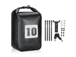 Bolsa Impermeable Para Bicicleta Furca De 10 Litros Con Sistema De Liberación Rápida Para Bicicletas De Montaña Y De Carretera, Ideal Para Viajes Largos, Color Negro.