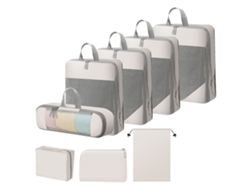 Juego De Organización Para Clasificar Ropa De 8 Piezas, Cubos De Embalaje Para Viajes Que Ahorran Espacio CHRUI Beige