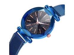 Reloj De Pulsera De Cuarzo Para Mujer Con Correa De Malla Y Cierre Magnético - Azul