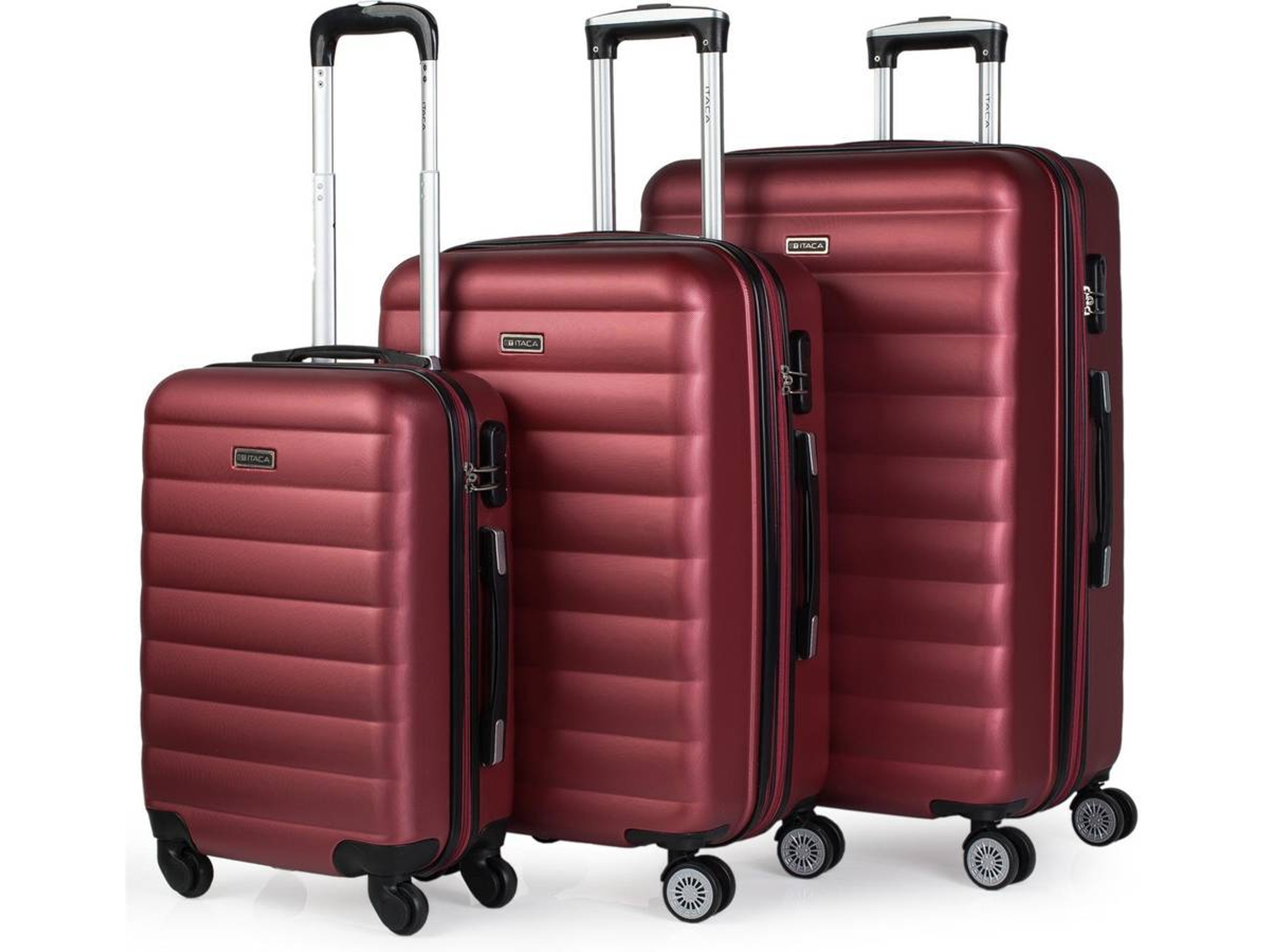 Conjunto de 3 Maletas de Viaje ITACA Extensible Rojo (35/70/100 L)