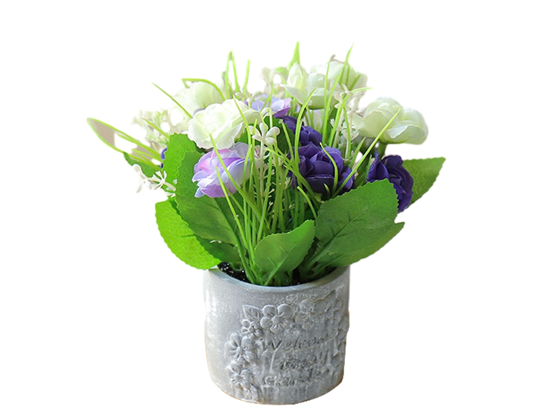 Flor de capullo de rosa falso, bonsái pequeño, decoración de mesa de fiesta, planta de seda JEIIBRZUI