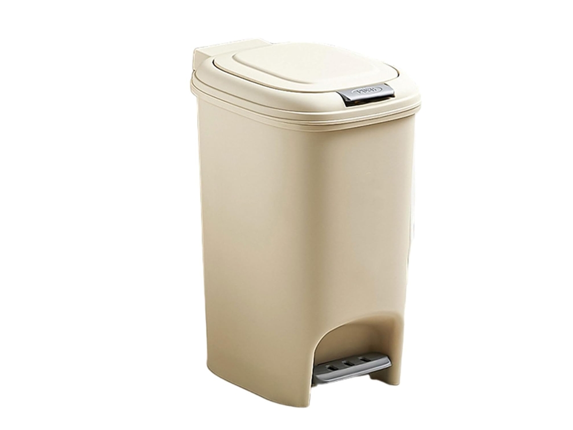 Cubo De Basura Moderno De Color Blanco Crema De 8l, 10l, 15l Con Doble Abertura Para Cocina Y