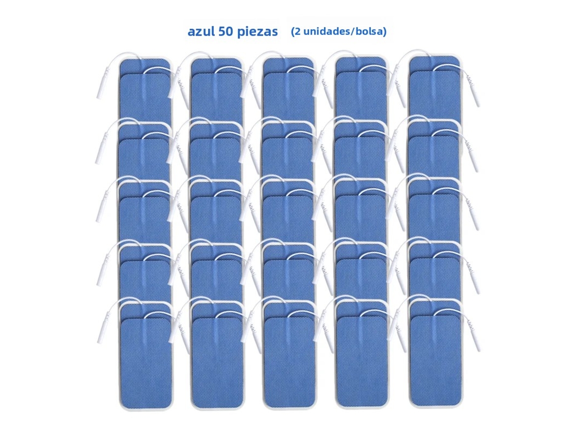 (azul, 50 Piezas, 5x9cm) Parches De Electrodos No Tejidos, 5x9cm, Con Conector De 2mm