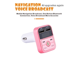 Transmisor FM Bluetooth 5.0 para coche y camión, 12/24 V, música manos libres, adaptador EDR, 2 puertos USB
