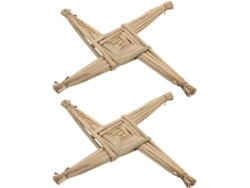 Juego 2 Cruces Pared Tradicionales Natural Tejida Símbolo Bendición Santa Brígida Irlandesa Decoración