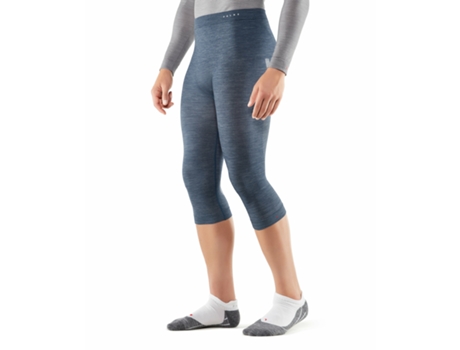 Leggins para Hombre FALKE Wool-Tech Light 3/4 Azul para Fitness (L)