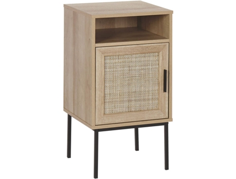 Mesa de noche madera clara/negro 40 x 40 cm BELIANI Pasco