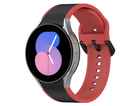 Correa de Silicona color dual para Samsung Galaxy Watch 5 40mm/44mm/Watch 5 Pro 45mm/Watch4 40mm/44mm - negro/rojo