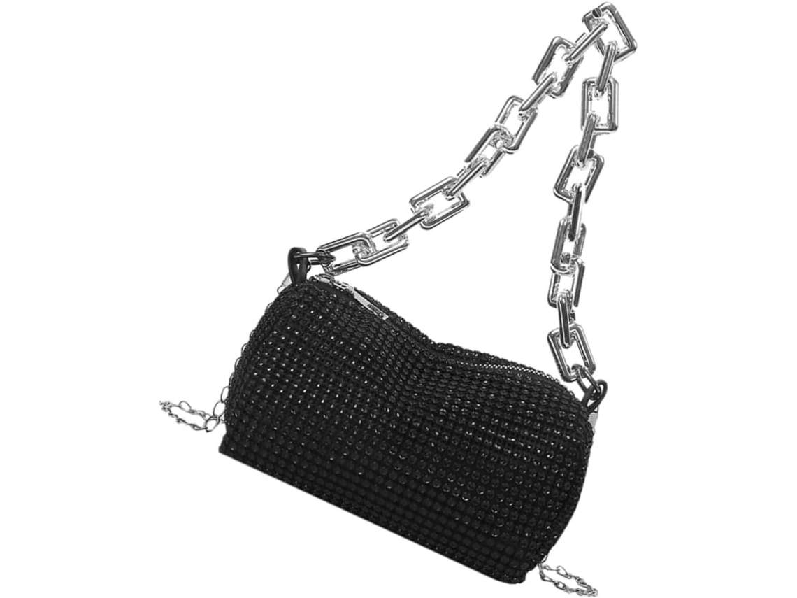 Bolso Hombro Multifuncional Cómodo Sintética Pedrería Mujer Color Negro Adecuado Diversas Ocasiones Formales