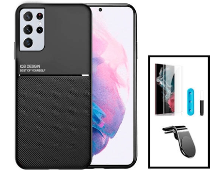 Kit Carcasa Trasera Magnética Anti Choque + Protector de Pantalla Samsung Galaxy S22 5G Ultra 5G GIFT4ME Negro