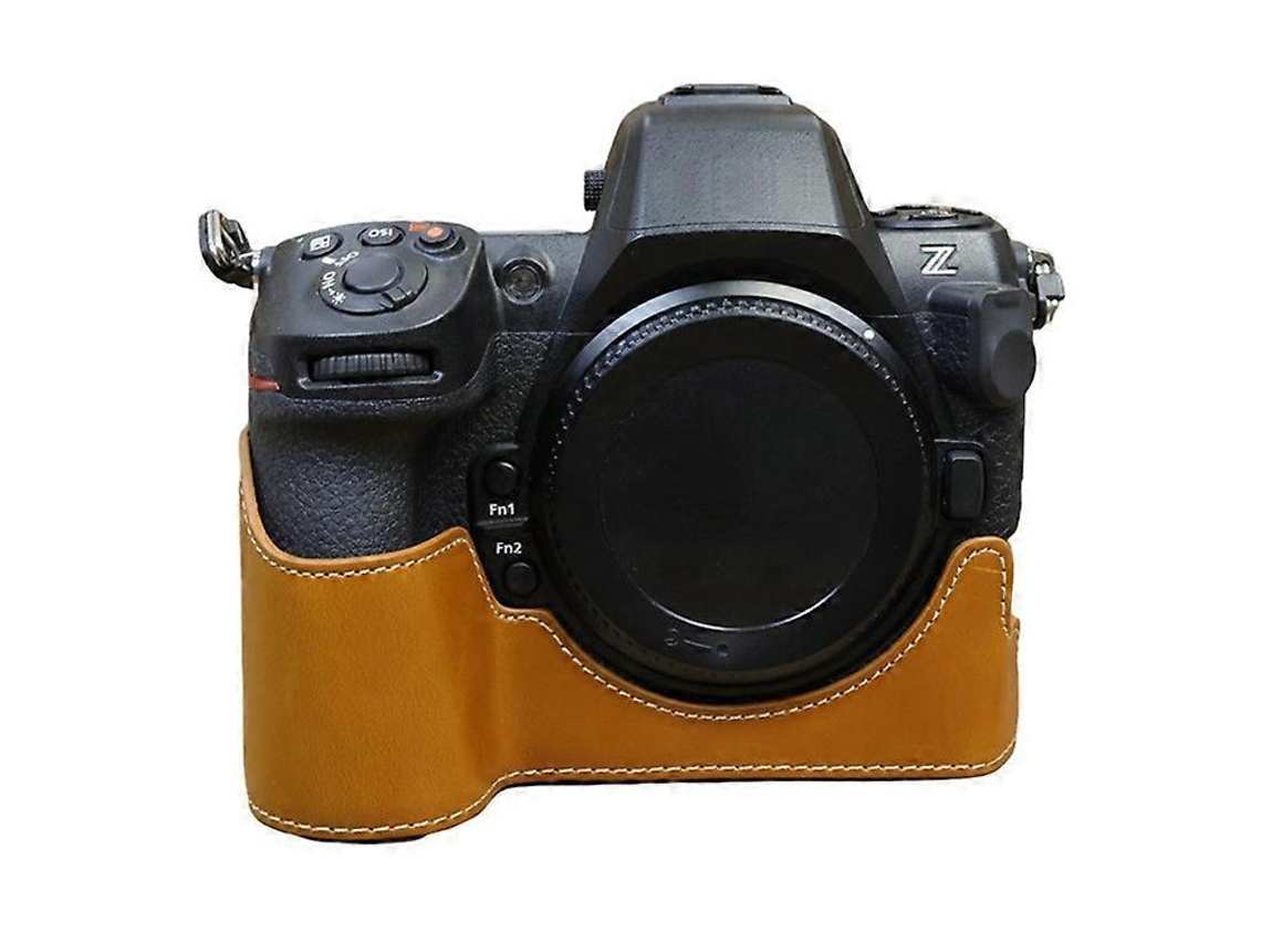 Estuche de cuero sintético antiarañazos Facpoet para cámara Nikon Z8 con ranura para batería