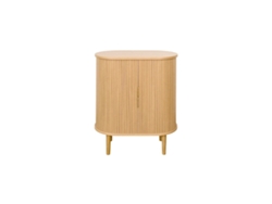Aparador Alto Vintage Con Puertas Correderas de Madera Clara de Roble 70 Cm Epic MILIBOO