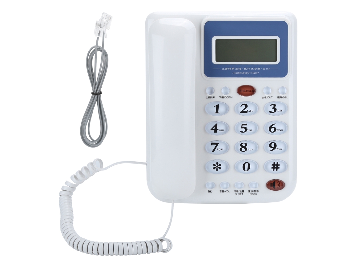 Teléfono fijo de escritorio (interfaz de extensión ecológica sin batería)