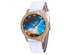 Reloj De Pulsera Unisex Zhoulianfa, Diseño De Cielo Nocturno, Cuarzo De Moda, Blanco.