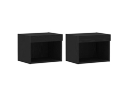 Conjunto de 2 muebles de TV de roble negro de 40x30x30 cm MAISON EXCLUSIVE