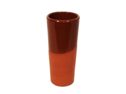 Vaso tubo 330 ml rojo liso loza pack 12 unid