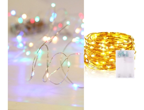 Guirnaldas Luces LED alambre de cobre Decoración Interior Varios Colores con Bateria 3AA 50LED 4.9M Colores SELEOK
