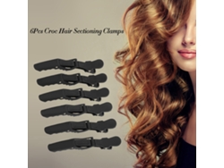 Vlrla-6pcs Black Croc Cabelo Clips Para Profissional Salão Styling