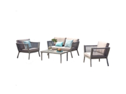 Conjunto Relax CONCEPT UAnahma aluminio y cuerda gris claro