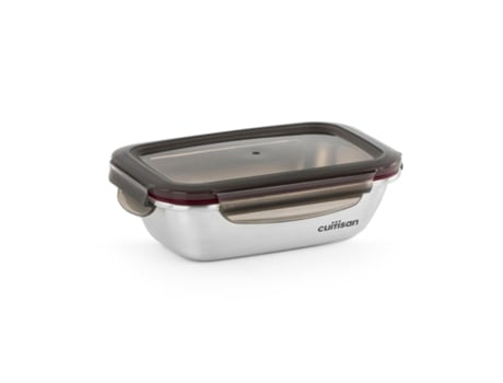 Recipiente Rectangular de 0.6L en Acero Inoxidable Apto Microondas CUITISAN