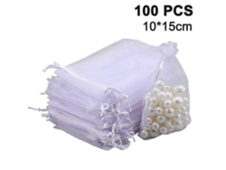 100 bolsitas para joyería con cordón para regalos de boda, fiestas y Navidad. Hengjian