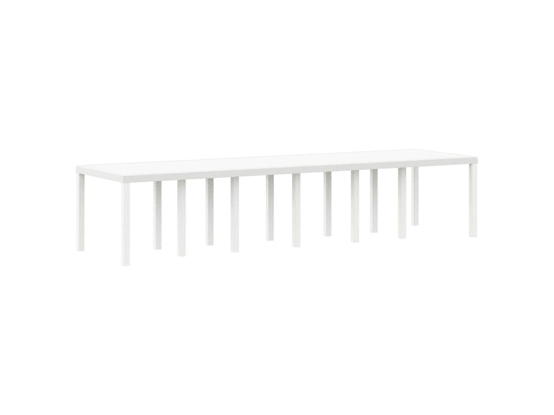 Mesa de jardín blanca 350 x 100 x 74 cm Patas de mimbre MAISON EXCLUSIVE