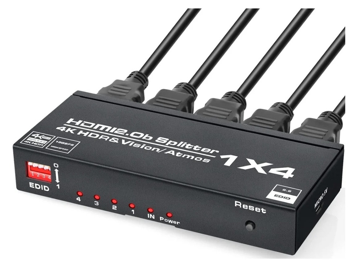 Adaptador divisor HDMI Yizhood 4k 60hz negro