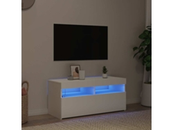 Mueble De Tv | Armario Para Tv | Gabinete De Tv Con Luces Led Blanco 90x35x40 Cm