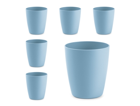 Set de 6 Vasos de Agua Plastic Forte Classic de 400 ml Reutilizables. Ideal Fiestas. Azul