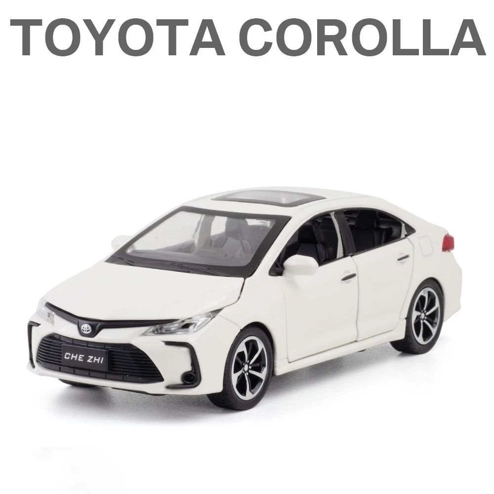(blanco) Coche De Juguete Híbrido De Aleación A Escala 1:32 Con Efectos De Sonido Y Luz.