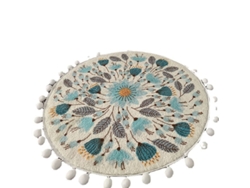 2026-tapete Redondo Pequeño Linjou 2ft Alfombra De Baño Bonita Con Flecos Florales Lavable Antideslizante