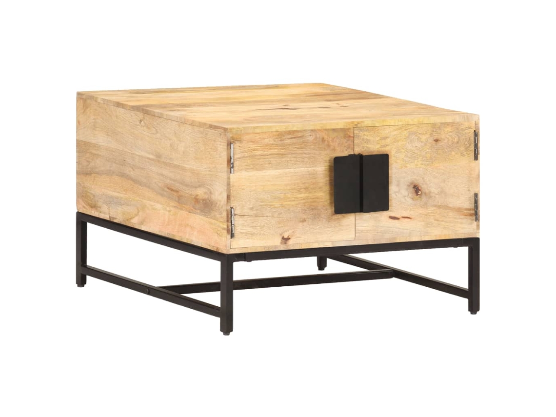 Mesa de Centro de Apoyo 67X67X45 Cm Madera de Manguera Maciza