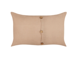 Cojines con botones decorativos BELIANI Banori de Lino, Algodón Beige 50x30x8