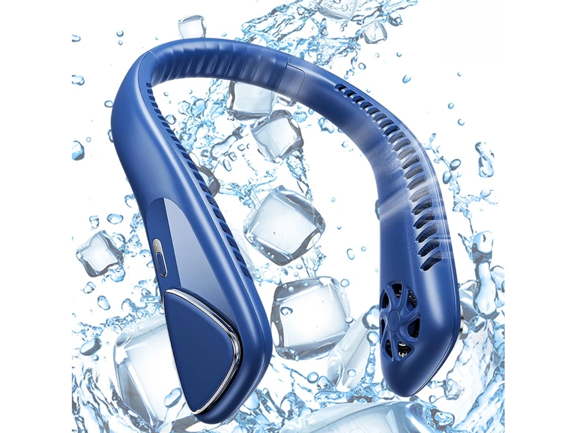 Ventilador Cuello 6000mah Flujo Aire 360º Azul