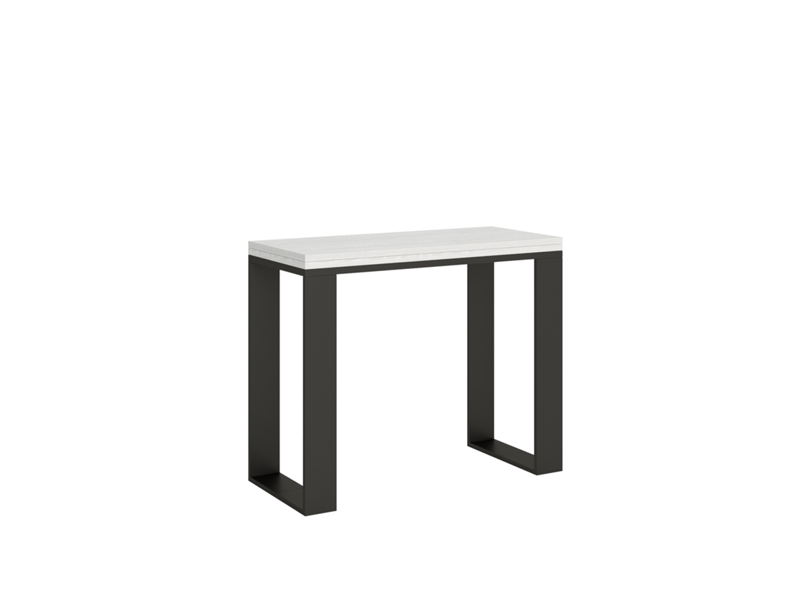 Consolas Tecno Libra Extensible hasta 90 cm ITAMOBY (90 x 45 x 80 cm - Paneles de Melamina - Fresno Blanco)