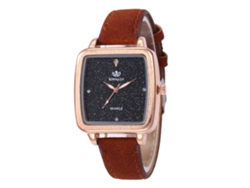 Reloj De Pulsera De Cuarzo Con Correa De Piel Sintética, Diseño Cuadrado Sencillo, Fashion Cafe