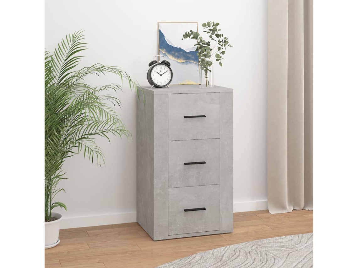 Aparador De Madera Contrachapada Gris Hormigón 40x33x70 Cm