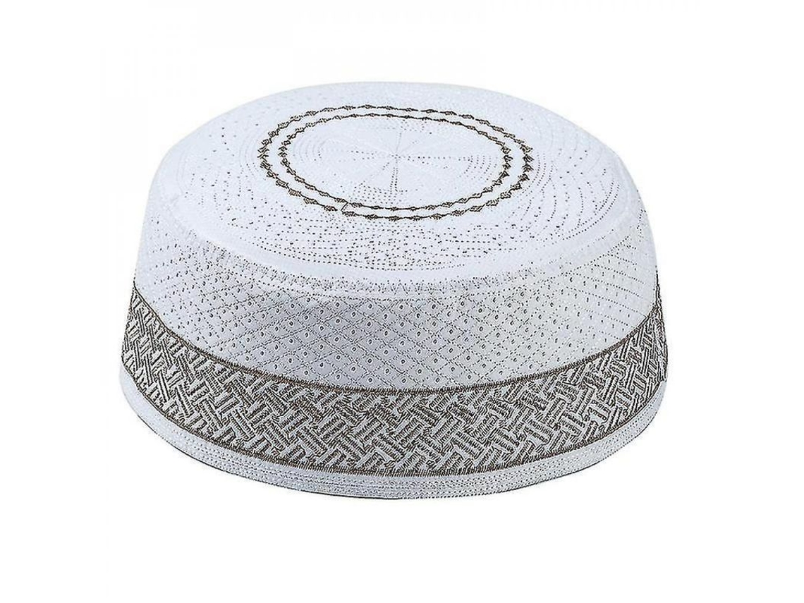 2026-gorra Kufi Musulmana Hombre Para Oración Ligera Bordada Gorro Turbán Islam Talla S-xl L Caqui