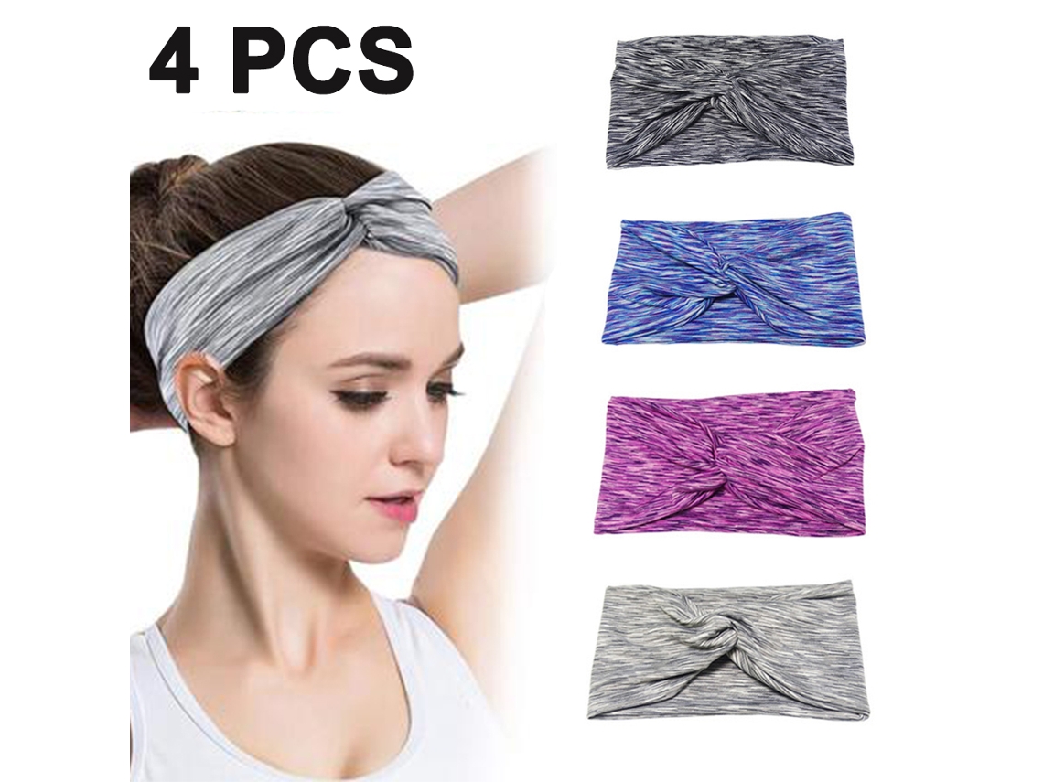 Banda para el sudor para mujeres y niñas, diadema de yoga, atlética, absorbente, elástica, antideslizante, para correr, gimnasio, baile, tenis
