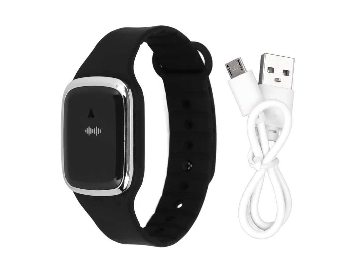 Pulsera Repelente De Mosquitos Ultrasónica Recargable Por Usb Con Pantalla De Tiempo