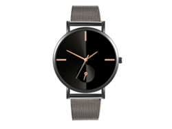 Reloj De Moda Para Parejas Con Correa De Malla Dial Redondo Cuarzo Unisex